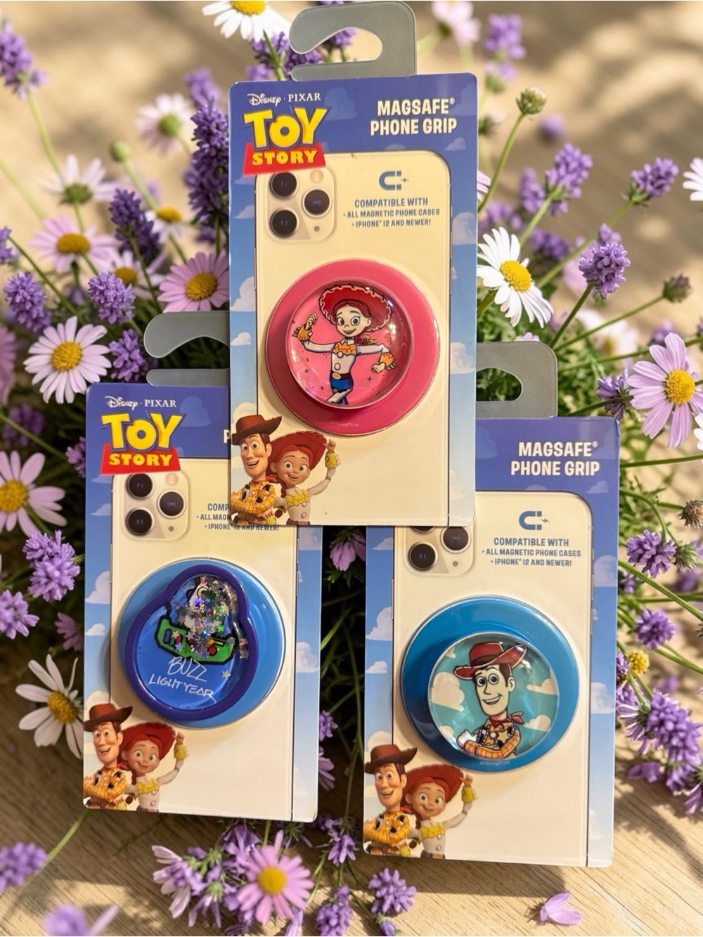 Disney Toy Story MagSafe Phone Grips – Pink Jessie & Blue Buzz and Woody